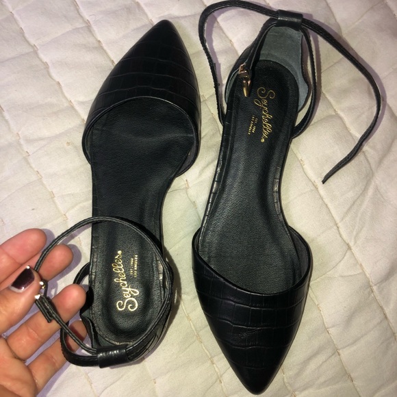 nwot Seychelles gator skin angle strap point flats - Picture 1 of 5